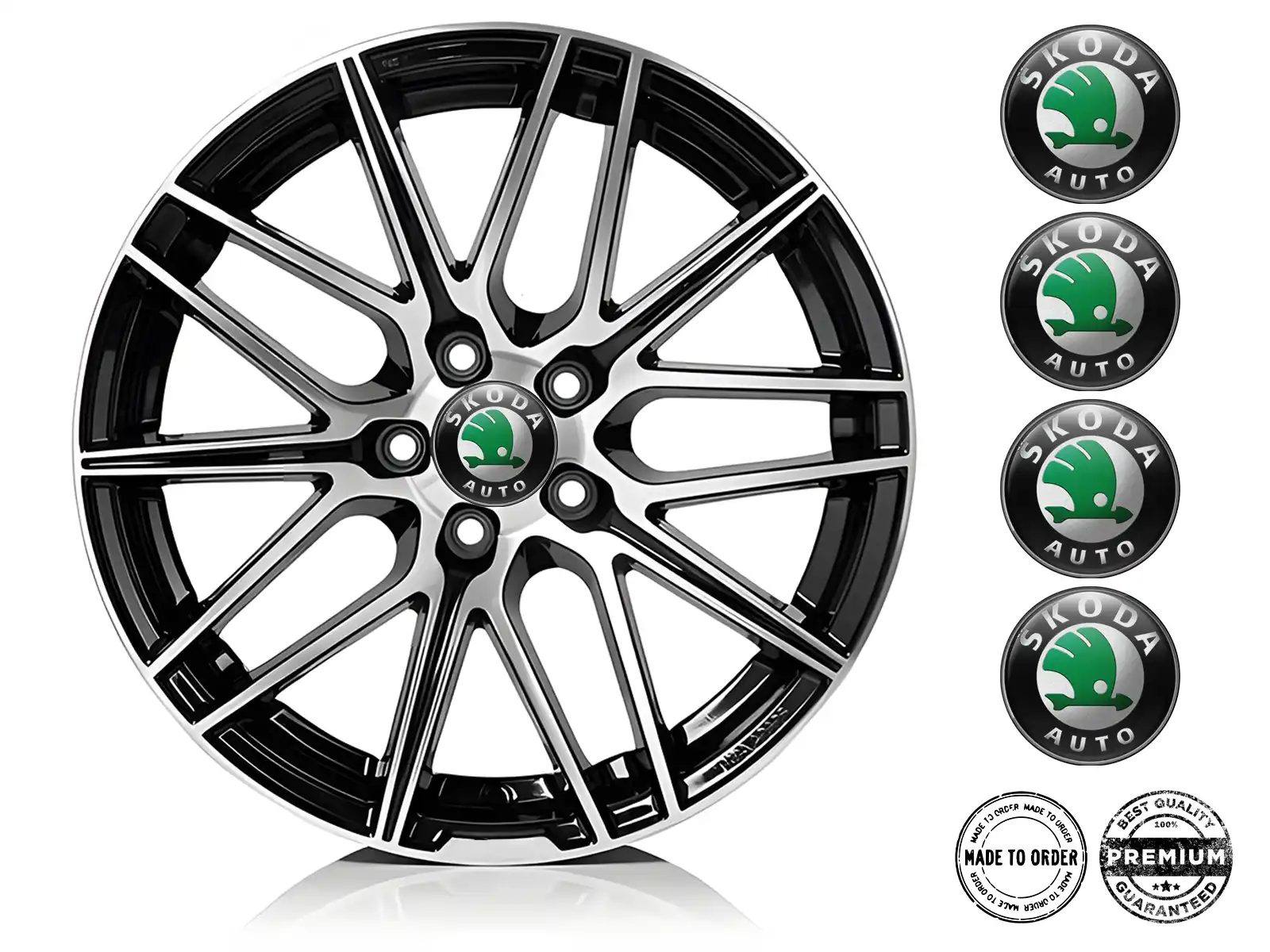 Skoda Nabenaufkleber Design Stilvolle Dome-Labels